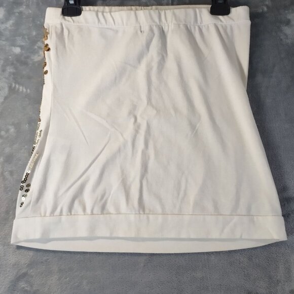 Almost Famous juniors‎ Sequin Tube Top M White Gold Silver Strapless Party Club - Picture 4 of 10